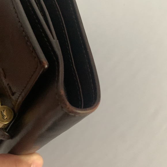 Yves Saint Laurent Rive Gauche Muse Billfold Wallet in Chocolate Brown - Picture 12 of 16